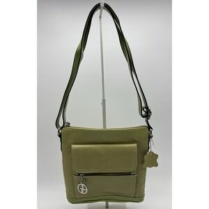 Giani Bernini Genuine Leather‎ Green Crossbody Purse